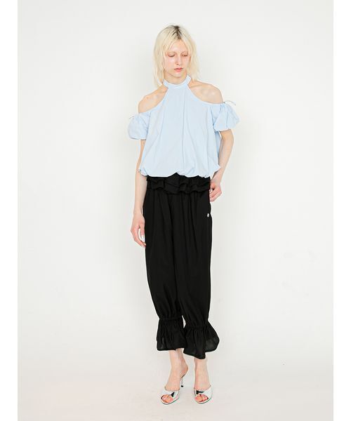SORIN(ソリン )の「Back Open Balloon Blouse/バックオープン バルーンブラウス(シャツ/ブラウス・レディース・ホワイト/サックスブルー/チェック・38)」の8枚目の写真