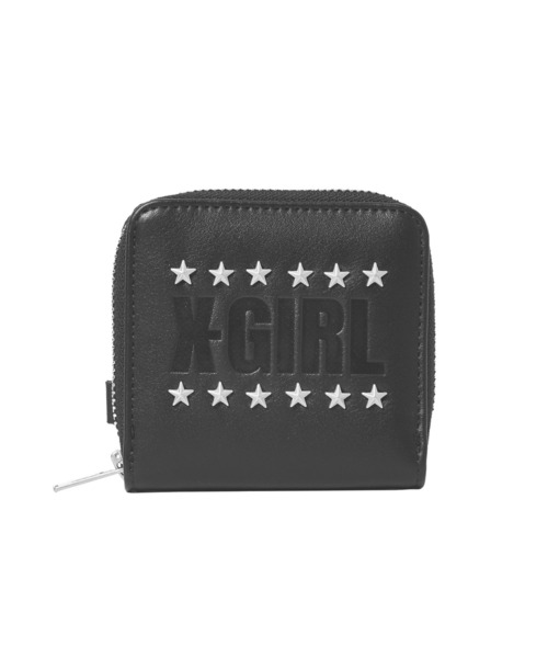 X-girl(エックスガール)の「LOGO AND STAR STUDDED FAUX LEATHER MINI WALLET(財布・レディース・オリーブ/ブラック・ONE SIZE)」の4枚目の写真