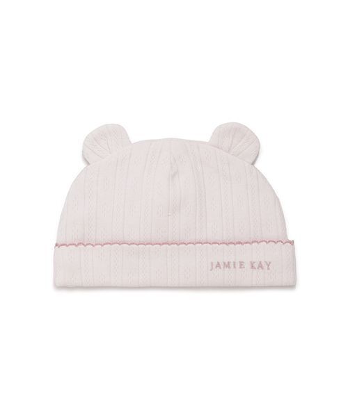 JAMIE KAY(ジェイミーケイ)の「針抜き柄くま耳キャップ/オーガニックコットン(その他ベビーウェア・キッズ・ピンク/オフホワイト・F)」の15枚目の写真