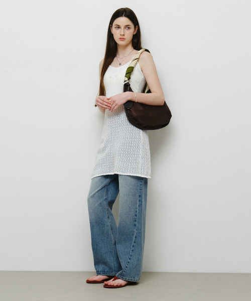 MONGDOL(モンドル)の「パンチングニットミニワンピースホワイト MDOP056WHITE(ワンピース・レディース・その他・F)」の3枚目の写真