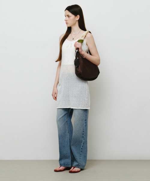 MONGDOL(モンドル)の「パンチングニットミニワンピースホワイト MDOP056WHITE(ワンピース・レディース・その他・F)」の4枚目の写真