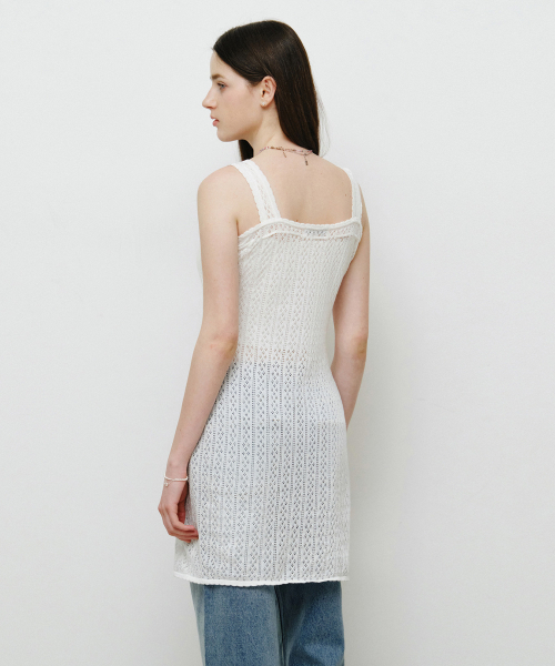 MONGDOL(モンドル)の「パンチングニットミニワンピースホワイト MDOP056WHITE(ワンピース・レディース・その他・F)」の6枚目の写真
