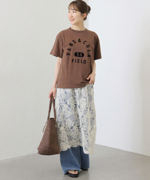JOURNAL STANDARD relume(ジャーナルスタンダード レリューム)の「《追加》別注【GULFCOAST SPORTSWEAR】ロゴTシャツ(Tシャツ/カットソー・レディース・ブラウン/ネイビー・FREE)」の3枚目の写真