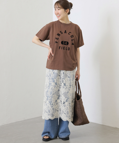 JOURNAL STANDARD relume(ジャーナルスタンダード レリューム)の「《追加》別注【GULFCOAST SPORTSWEAR】ロゴTシャツ(Tシャツ/カットソー・レディース・ブラウン/ネイビー・FREE)」の4枚目の写真