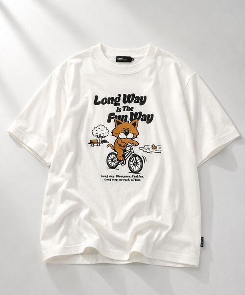 CRAFT STANDARD BOUTIQUE(クラフトスタンダードブティック)の「【WANDER ANIMALS】グラフィックT(Tシャツ/カットソー・メンズ・ブラック/チャコールグレー/ホワイト/ネイビー・M/L)」の2枚目の写真