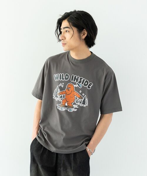 CRAFT STANDARD BOUTIQUE(クラフトスタンダードブティック)の「【WANDER ANIMALS】グラフィックT(Tシャツ/カットソー・メンズ・ブラック/チャコールグレー/ホワイト/ネイビー・M/L)」の12枚目の写真