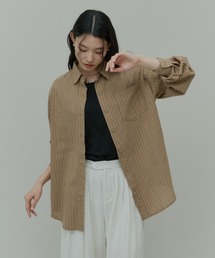 Linen Stripe Loose Shirt / リネンストライプルーズシャツ