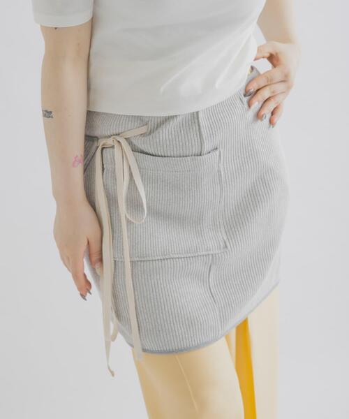 THE GOODLAND MARKET(ザグッドランドマーケット)の「cwtch UPCYCLE LIB SKIRT(スカート・レディース・グレー・FREE)」の3枚目の写真