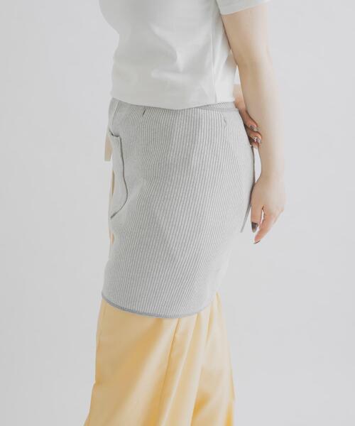 THE GOODLAND MARKET(ザグッドランドマーケット)の「cwtch UPCYCLE LIB SKIRT(スカート・レディース・グレー・FREE)」の4枚目の写真
