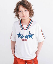 nexchic（ネクシック）の「太ラインポイントメッシュTシャツ(110~150cm)（Tシャツ/カットソー）」
