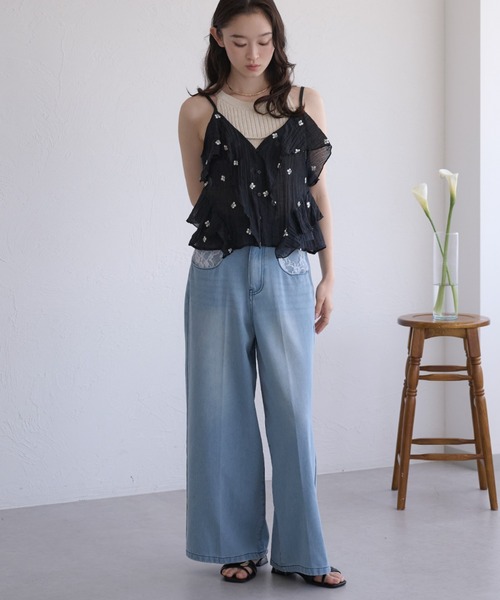 raffime（ラフィミー）の「【Raffime】花刺繍シアーフリルビスチェ（その他トップス・レディース・ライトブラウン/アイボリー/ブラック・フリー）」の18枚目の写真
