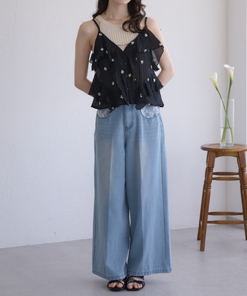 raffime（ラフィミー）の「【Raffime】花刺繍シアーフリルビスチェ（その他トップス・レディース・ライトブラウン/アイボリー/ブラック・フリー）」の21枚目の写真