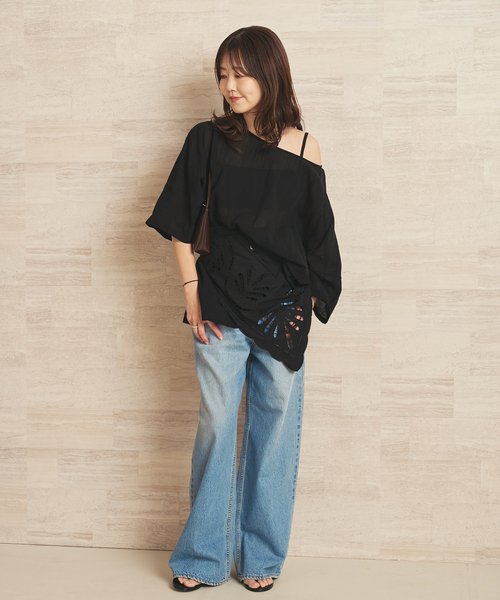 plage(プラージュ)の「Voil Poncho ブラウス(シャツ/ブラウス・レディース・ホワイト/ブラック・FREE)」の8枚目の写真
