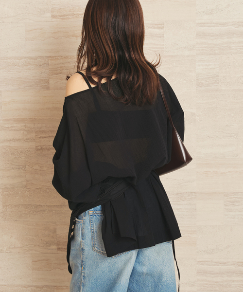 plage(プラージュ)の「Voil Poncho ブラウス(シャツ/ブラウス・レディース・ホワイト/ブラック・FREE)」の14枚目の写真