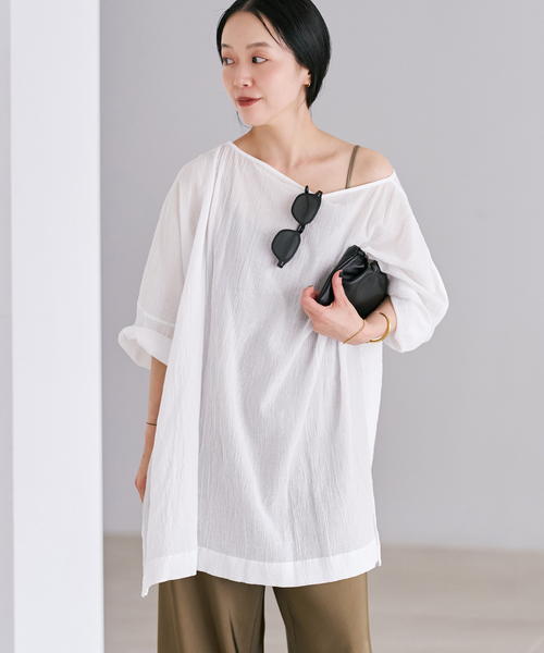 plage(プラージュ)の「Voil Poncho ブラウス(シャツ/ブラウス・レディース・ホワイト/ブラック・FREE)」の18枚目の写真