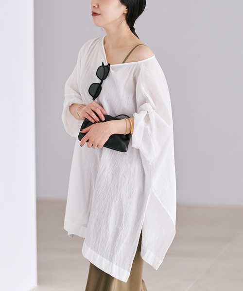 plage(プラージュ)の「Voil Poncho ブラウス(シャツ/ブラウス・レディース・ホワイト/ブラック・FREE)」の20枚目の写真