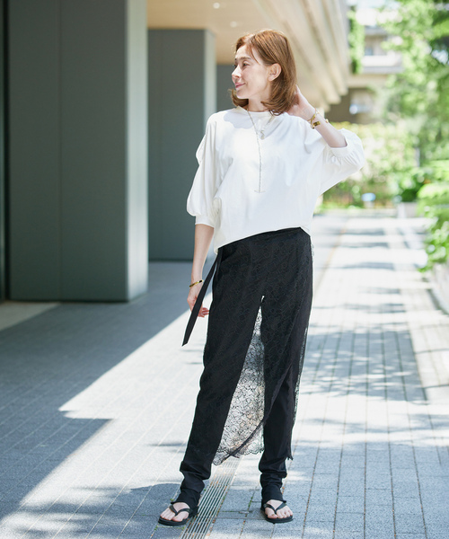 VERMEIL par iena（ヴェルメイユパーイエナ）の「《追加》ショールスリットカットソー（Tシャツ/カットソー・レディース・チャコールグレー/ホワイト・FREE）」の20枚目の写真