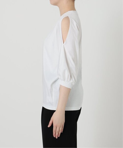 VERMEIL par iena（ヴェルメイユパーイエナ）の「《追加》ショールスリットカットソー（Tシャツ/カットソー・レディース・チャコールグレー/ホワイト・FREE）」の14枚目の写真