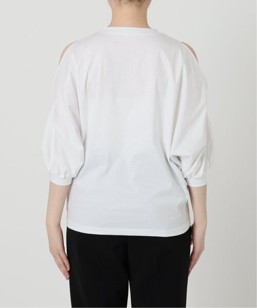VERMEIL par iena（ヴェルメイユパーイエナ）の「《追加》ショールスリットカットソー（Tシャツ/カットソー・レディース・チャコールグレー/ホワイト・FREE）」の13枚目の写真