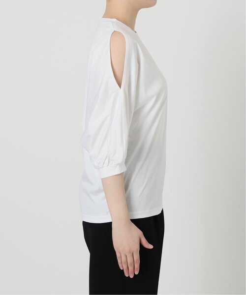 VERMEIL par iena（ヴェルメイユパーイエナ）の「《追加》ショールスリットカットソー（Tシャツ/カットソー・レディース・チャコールグレー/ホワイト・FREE）」の12枚目の写真