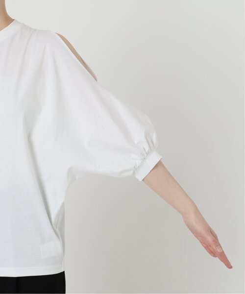 VERMEIL par iena（ヴェルメイユパーイエナ）の「《追加》ショールスリットカットソー（Tシャツ/カットソー・レディース・チャコールグレー/ホワイト・FREE）」の11枚目の写真