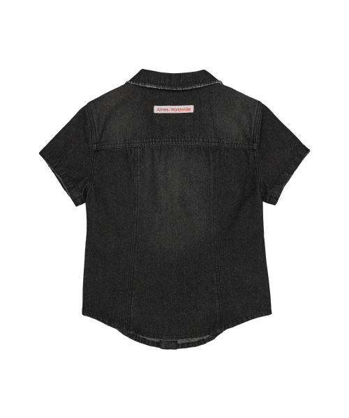 AMESWORLDWIDE(アメスワールドワイド)の「DENIM SHORTSLEEVE SHIRTS BLACK(シャツ/ブラウス・レディース・その他・FREE)」の9枚目の写真