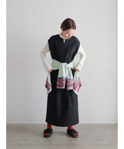 FIL DE FER(フィルデフェール)の「ランダムテクスチャーリブ メッシュネックタートルプルオーバー(Tシャツ/カットソー・レディース・ホワイト/ブラック・FREE)」の17枚目の写真