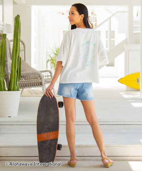 Kahiko(カヒコ)の「【Kahiko】ALOHA MAPUA クーオコアTシャツ(Tシャツ/カットソー・レディース・ホワイト/アイボリー/ベージュ/ネイビー・FREE)」の10枚目の写真