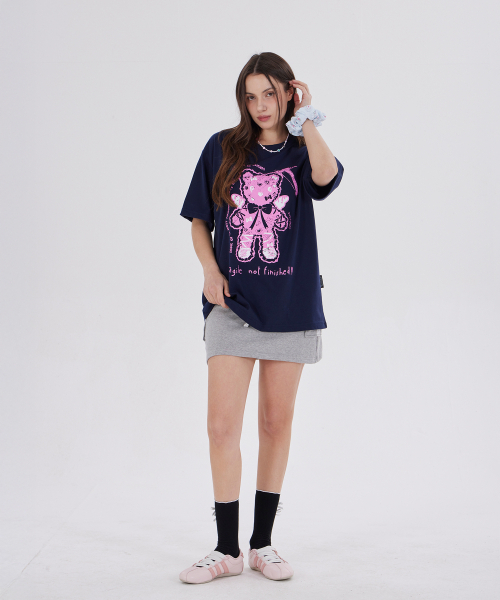 DYSFUNCT(ディスファンクト)の「ANGEL HAMMER BEAR T-SHIRT(NAVY)(Tシャツ/カットソー・レディース・その他・SMALL/MEDIUM/LARGE)」の2枚目の写真