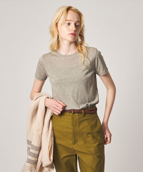 Steven Alan(スティーブンアラン)の「<Steven Alan>ラメジャージー シェルタック プルオーバー(Tシャツ/カットソー・レディース・ベージュ/ネイビー/グレー系・FREE)」の5枚目の写真