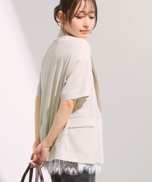 COHINA(コヒナ)の「【接触冷感】とろみハーフスリーブジャケット 【低身長・小柄女性】(テーラードジャケット・レディース・ネイビー/ライトベージュ・ONE SIZE)」の19枚目の写真
