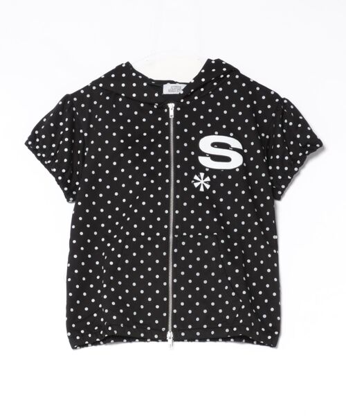 SPINNS(スピンズ)の「ドット柄半袖ジップパーカー/韓国ガーリー(パーカー・レディース・ネイビー/グレー/ブラック/ブラウン・ONESIZE)」の18枚目の写真