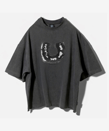FANSHOW（ファンショー）の「HORSESHOE BACK SLIT SHORT SLEEVE - PIGMENT BLACK（Tシャツ/カットソー）」