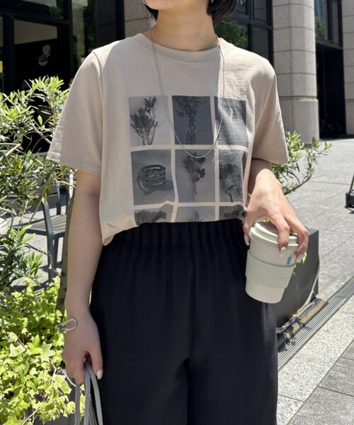 Jena espace merveilleux(ジェナ エスパスメルヴェイユ)の「マルチプリントT(Tシャツ/カットソー・レディース・ベージュ/オフホワイト/ライトグレー・FREE)」の3枚目の写真