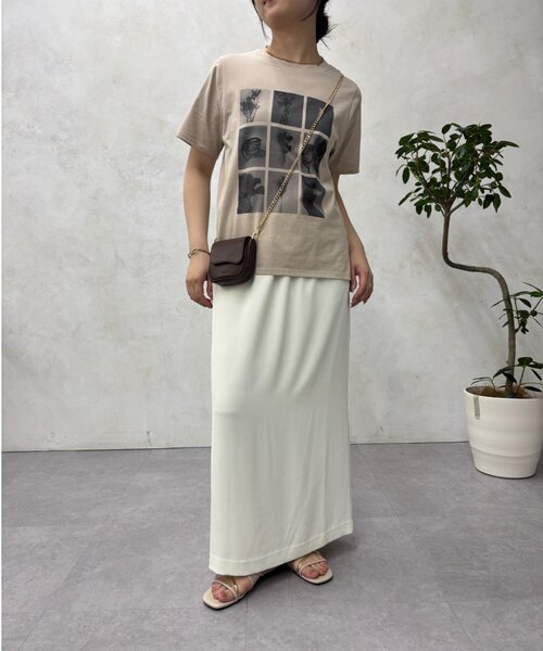 Jena espace merveilleux(ジェナ エスパスメルヴェイユ)の「マルチプリントT(Tシャツ/カットソー・レディース・ベージュ/オフホワイト/ライトグレー・FREE)」の12枚目の写真