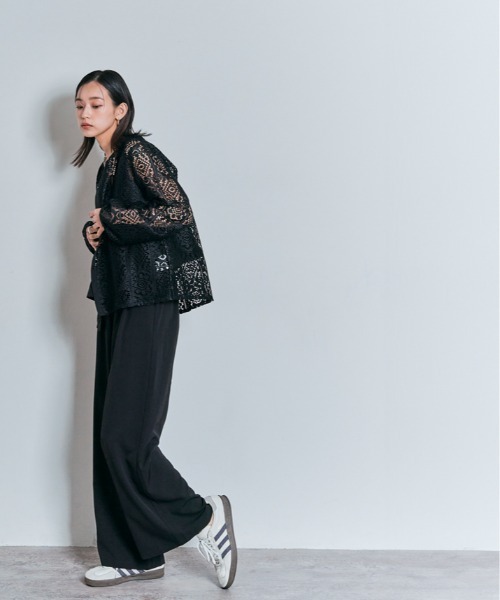 W:Huku(フーク)の「2way スクエア レース ロングスリーブ ブラウス(シャツ/ブラウス・レディース・オフホワイト/ブラック・M)」の10枚目の写真