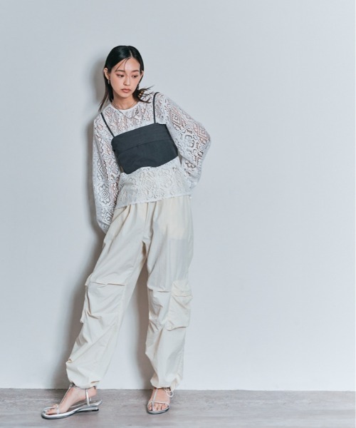 W:Huku(フーク)の「2way スクエア レース ロングスリーブ ブラウス(シャツ/ブラウス・レディース・オフホワイト/ブラック・M)」の15枚目の写真