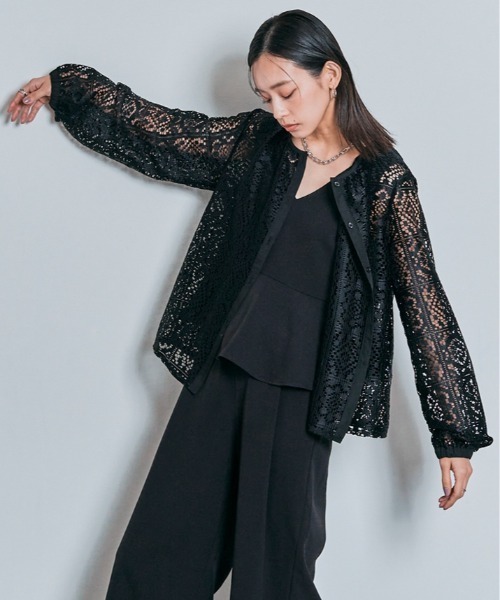 W:Huku(フーク)の「2way スクエア レース ロングスリーブ ブラウス(シャツ/ブラウス・レディース・オフホワイト/ブラック・M)」の19枚目の写真