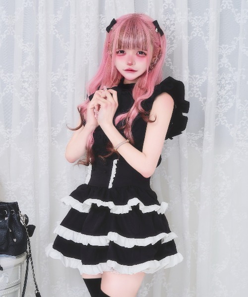 nyanMe(ニャンミー)の「2うぇい!おりぼんぶらうす(シャツ/ブラウス・レディース・ピンク/ブラック/ホワイト・FREE)」の16枚目の写真