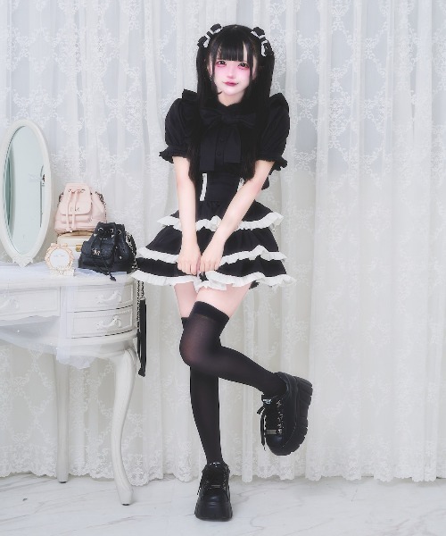 nyanMe(ニャンミー)の「2うぇい!おりぼんぶらうす(シャツ/ブラウス・レディース・ピンク/ブラック/ホワイト・FREE)」の17枚目の写真