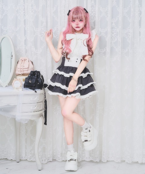 nyanMe(ニャンミー)の「2うぇい!おりぼんぶらうす(シャツ/ブラウス・レディース・ピンク/ブラック/ホワイト・FREE)」の18枚目の写真