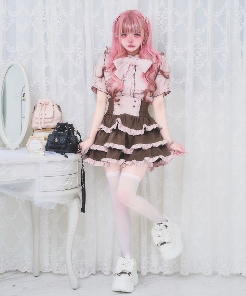nyanMe(ニャンミー)の「2うぇい!おりぼんぶらうす(シャツ/ブラウス・レディース・ピンク/ブラック/ホワイト・FREE)」の19枚目の写真