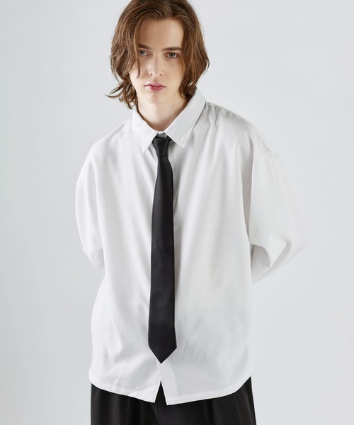 SOCCE（ソーシー）の「【防シワ】ウールミックスレギュラーカラーシャツ（シャツ/ブラウス・メンズ・サックスブルー/チャコール/ブラック/ホワイト・XL/M/S/L）」の2枚目の写真