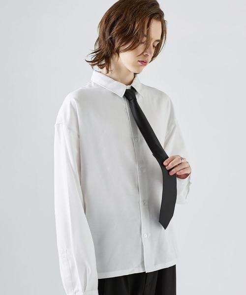 SOCCE（ソーシー）の「【防シワ】ウールミックスレギュラーカラーシャツ（シャツ/ブラウス・メンズ・サックスブルー/チャコール/ブラック/ホワイト・XL/M/S/L）」の9枚目の写真