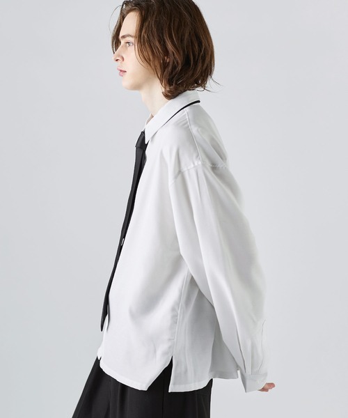 SOCCE（ソーシー）の「【防シワ】ウールミックスレギュラーカラーシャツ（シャツ/ブラウス・メンズ・サックスブルー/チャコール/ブラック/ホワイト・XL/M/S/L）」の10枚目の写真