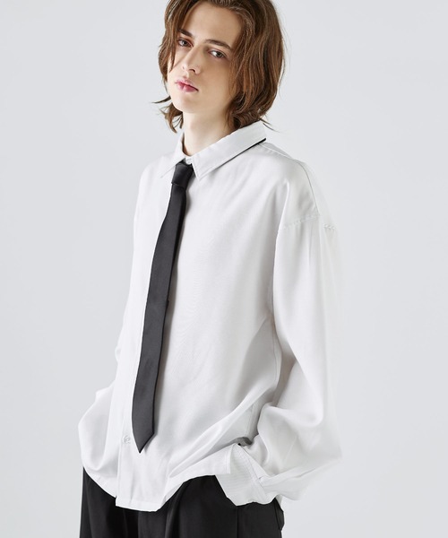 SOCCE（ソーシー）の「【防シワ】ウールミックスレギュラーカラーシャツ（シャツ/ブラウス・メンズ・サックスブルー/チャコール/ブラック/ホワイト・XL/M/S/L）」の11枚目の写真