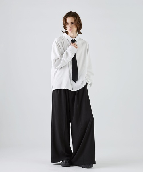 SOCCE（ソーシー）の「【防シワ】ウールミックスレギュラーカラーシャツ（シャツ/ブラウス・メンズ・サックスブルー/チャコール/ブラック/ホワイト・XL/M/S/L）」の12枚目の写真