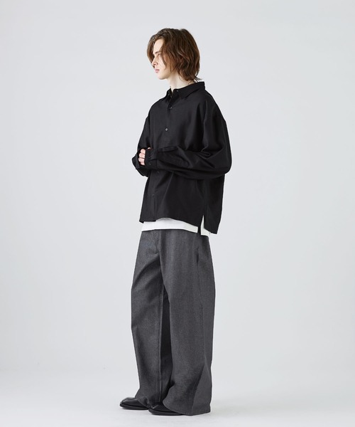 SOCCE（ソーシー）の「【防シワ】ウールミックスレギュラーカラーシャツ（シャツ/ブラウス・メンズ・サックスブルー/チャコール/ブラック/ホワイト・XL/M/S/L）」の21枚目の写真