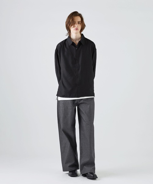 SOCCE（ソーシー）の「【防シワ】ウールミックスレギュラーカラーシャツ（シャツ/ブラウス・メンズ・サックスブルー/チャコール/ブラック/ホワイト・XL/M/S/L）」の20枚目の写真