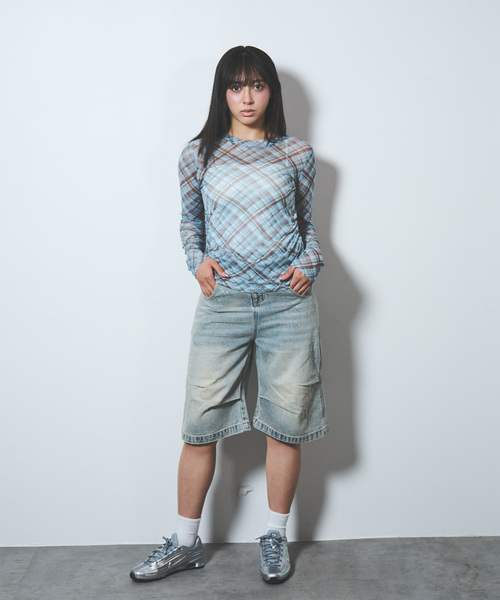 JOINT WORKS(ジョイントワークス)の「シャーリング シアートップス / J SHIRRING SHEER TOPS(Tシャツ/カットソー・レディース・ベージュ系その他/ブルー・FREE)」の20枚目の写真